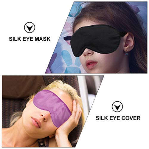 EXCEART 3 Stuks Luxe Zijde Eye Super Smooth Eye Night Eyeshade Blinddoek Voor Slapen Reizen Dutje Zwart Groen Paars - Image 6