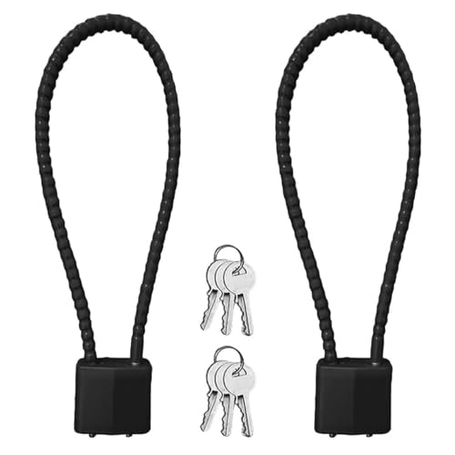 2 unidades de candado de cable con llave, candado resistente con grillete largo y 4 llaves, espacio de almacenamiento más grande, para maleta, puerta, bicicleta, garaje, gimnasio, taquilla