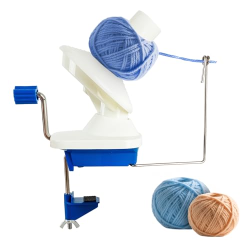ATPEAM 糸巻き機 手動かせくり機 玉巻き器 編み物用具 DIY用 機械式玉巻き機 (青色)