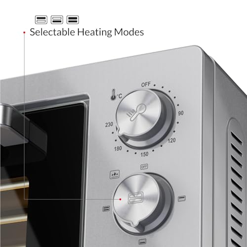 Feller Germany 1800W 45L Air Fryer Oven, non-stick Coating by US DuPont, Convection System, 6 Heating Elements, Rotating Basket & Rotisserie, Cool-Touch, AFO450, 2Y Guarantee-UAE Version (silver)