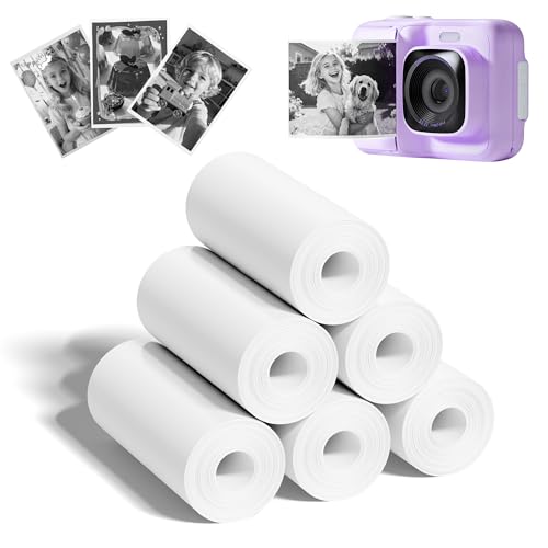 Kids Instant Print Camera Paper, Thermal Printing Refill Set for Kids Camera, Compatible with TYPONOS Funshot 20, Instant Print Camera Thermal Printing Paper, 2.2" x 26ft (5.6cmx8m) Per Roll