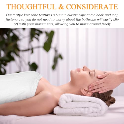 Image of Tigeen 4 Pcs Spa Wrap Towel Wrap for Women Spa Robe with Adjustable Closure Elastic Top Lightweight Wraps for Bath Shower (White,L-XL)
