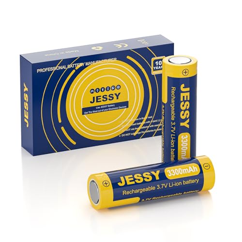 JESSY 2Pack Ni-MH Batteries 3,7V 330 0mAh Flat Top Rechargeable