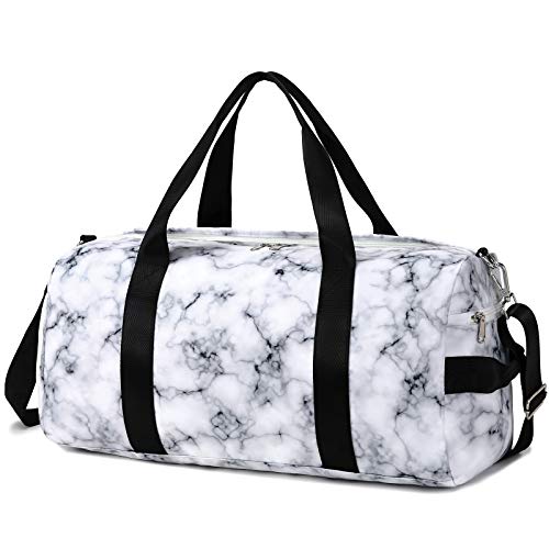 CAMTOP Kids Overnight Duffel Bag for Boys and Girls, Carry-On Size Weekend Overnight Travel (Marble 8)