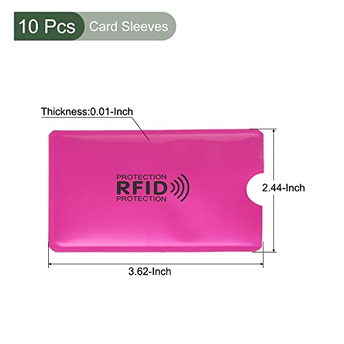 YOKIVE 10 Pcs RFID Card Holder Horizontal, Card Sleeve Slim | Scratch Resistant, Great for Business Cards, Access Cards (Rose Red, 3.62-Inch)2