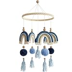 Baby Crib Mobiles Woodland for Newborn Baby Mobiles, Boho Rainbow Crib Mobile Nursery Decor, Baby Shower Use