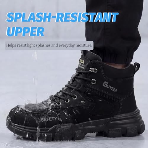 Image of GUSAYEX Steel Toe Boots for Men Puncture Resistant Work Utility Safety Shoe