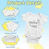 Cunegra Pregnancy Announcement Onesie Bodysuit Polyester Baby Announcement Ideas Coming Soon Newborn Unisex Baby Bodysuit Vest Short Sleeved Pregnancy Reveal Gift for Dad or Grandparents - Image 3