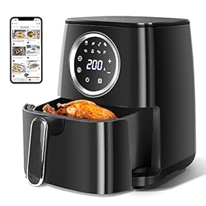 Aigostar Air Fryer 4.2L, Heißuftfritteuse XXL,Heissluft Fritteusen ohne Öl，8 Menü und Rezept， LED-Touchscreen, 1400W,BPA-frei