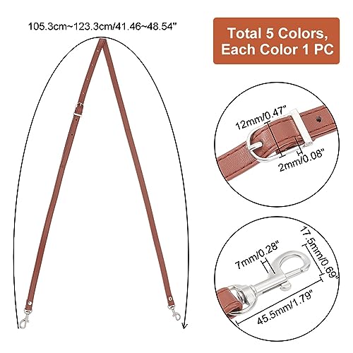 Image of PH PandaHall 5 Colors Cross Body Strap for Purse, 41~48 Inch Adjustable Leather Replacement Strap Handles Purse Strap Handle Handbag Straps with Platinum Buckles for DIY Crochet Bags Shoulder Bags