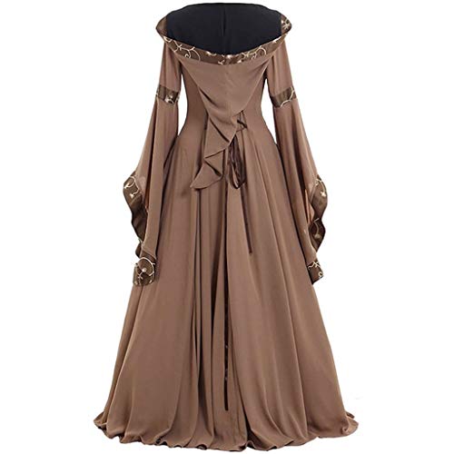 Vestido medieval mujer elegante de noche negro largo 3