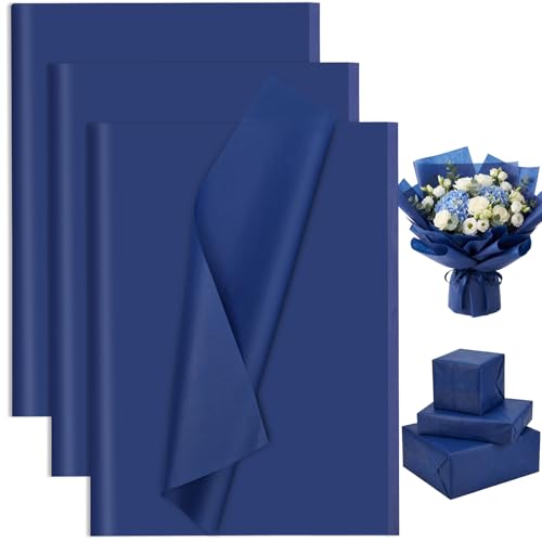 woric 80 Sheets Navy Blue Tissue Paper for Gift Bags 20 X 14 Inches Gift Tissue Paper Bulk for Men Graduation Fathers Day Crafts Weddings Birthday Party Decorations