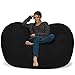 Chill Sack Bean Bag Chair: Huge 6' Memory Foam Furniture Bag and Large Lounger - Big Sofa with Soft Micro Fiber Cover - Black