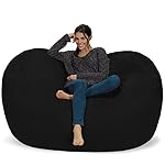 Chill Sack Bean Bag Chair Cover, 6-feet, Microsuede - Black