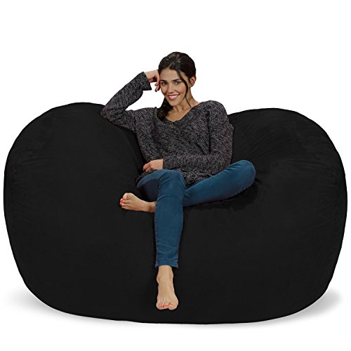 Chill Sack Bean Bag Chair Cover, 6-feet, Microsuede – Black