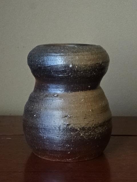 備前焼 花瓶 難波需 作 値下げ❗備前焼 、難波 章氏作、花瓶 値下げ