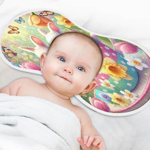 Teacup Bunny Flower Baby Burp Cloths Soft Burp Cloth Rags Cotton Burp Clothes Absorbent Muslin Burp Cloths for Girl Unisex Boy Newborn 1 Pack 22x11 Inches4