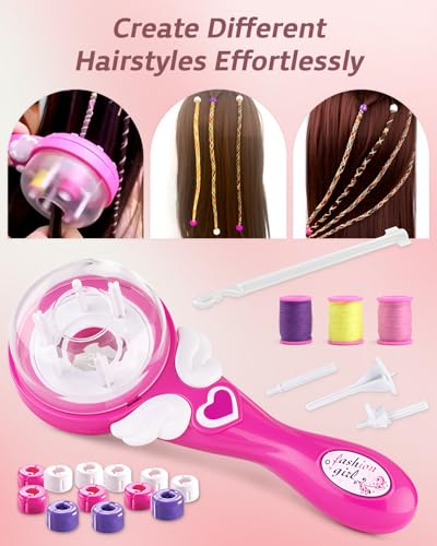 Marbe Electric Ceramic Hair Braider,Hair Styling DIY Convenient Twist Braid Hair Braiding Tool for Girl's Headdress Pink