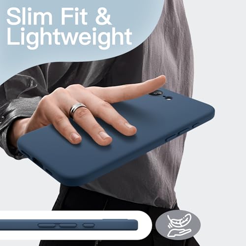 Image of JETech Liquid Silicone Cover Case for iPhone 17e (2026) / iPhone 16e, Silky Soft Touch Full-Body Protective Phone Case, Anti-Scratch Shockproof Cover with Microfiber Lining (Navy Blue)
