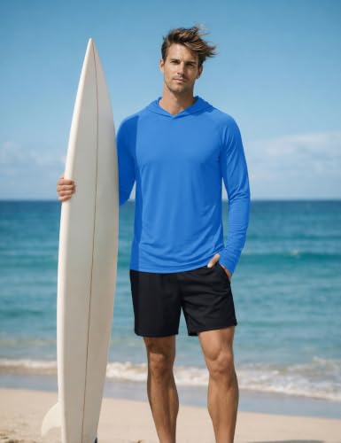 Image of KEFITEVD Men's Sun Hoodie Long Sleeve Fishing UPF 50+ SPF Quick Dry Shirts