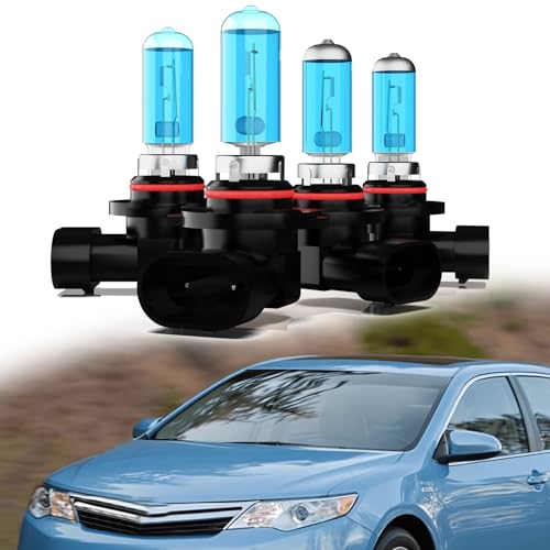 Image of Headlights Fit For 1992-1996 & 2000-2006 Toyota Camry Halogen Headlight Bulbs Front Bulb Bright Light Halogens Combo,9005 /HB3 /H10 High + 9006 /HB4 Low Beams,Plug And Play,Pack of 4