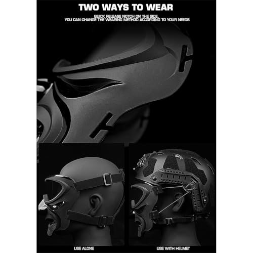 Casque de paintball militaire avec support NVG et masque de protection rigide