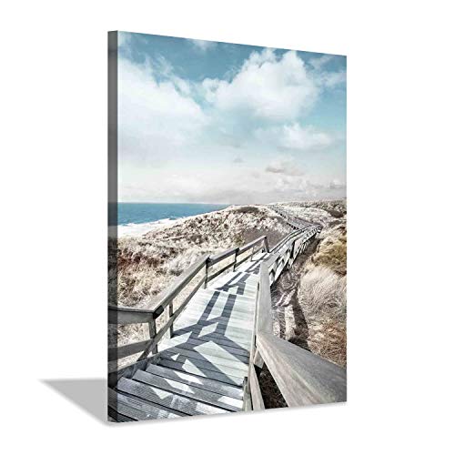 Hardy Gallery Beach Pier Canvas Wall Art: Boardwalk Stair Picture