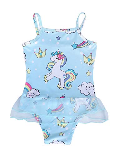 Kantenia Crianças Miúdas Unicórnio Um fato de Banho Arco-Íris Ternos de Banho Biquíni de Banho