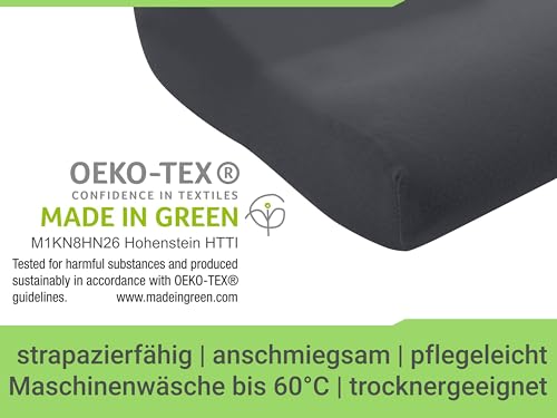 Emily´s Check 2er Pack Spannbezug für Nackenkissen Gesundheitskissen 1596.2323, 30-35 x 45-50 cm, anthrazit