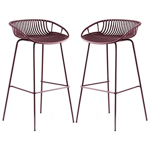 Taburete de bar con altura fija, diseño sin brazos para cocina, comedor o sala de juegos, alta capacidad de peso, juego de 2