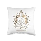 Buddha quote mandala 'Do good and good will follow you' Throw Pillow