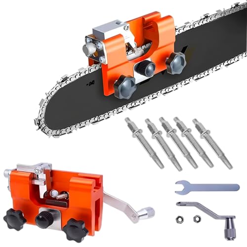 Lonwiner Afilador de Cadena para Motosierra, Kit Portátil de Afilado Universal para Todo Tipo de Motosierras, Color Naranja