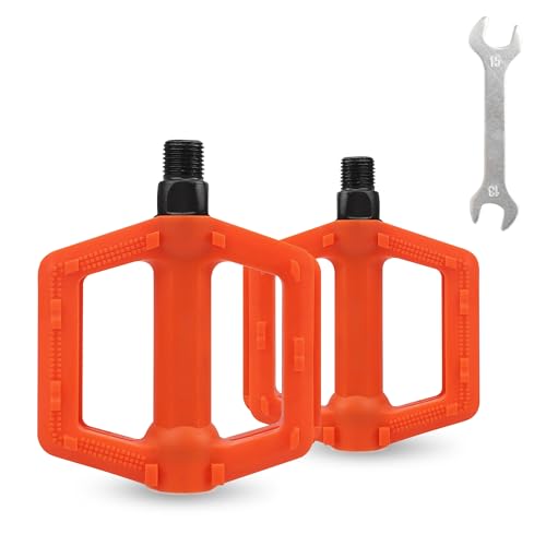 ZUKKA Bike Pedals 1/2-Inch Bike Pedals Non-Slip Kids Bike Peals with Reflective Strips on Sides Multiple Color for Mountain Bike Kid Bike Freestyle BMX Bike