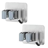 MINGZE 2 Piezas Soporte para escoba y fregona, autoadhesivo 304 Acero Inoxidable Colgador de escobas soporte fregonas sujeta cepillo Colgador de Escobas y Fregonas Adhesivos Pared Ganchos