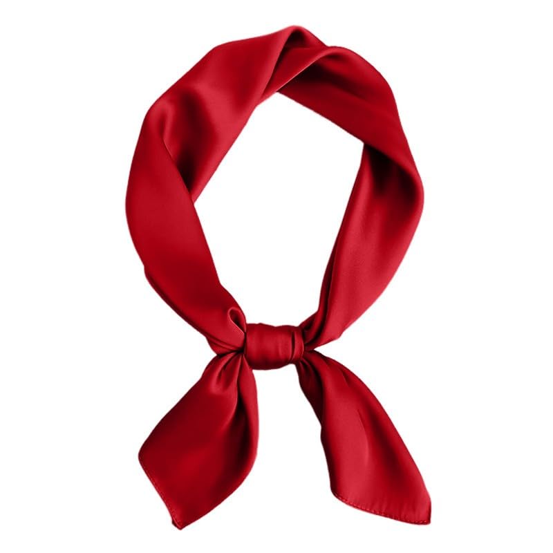 Hair Bandana Stain Silk Scarf for Women Neck Head Scarves Lightweight Headband 27.5 × 27.5 Inches2