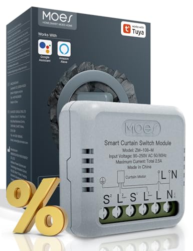 MOES ZigBee Smart Rolladenschalter mit Prozentanpassung，Unterputz Relaismodul, Erfordert Tuya ZigBee Hub,Zeitschaltuhr und Sprachsteuerung,Rolladensteuerung Unterputz,Neutralleiter erforderlich