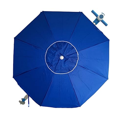 Parasol de plage 180 cm, aluminium, UPF+50 bloque 99% des rayons UV, pointe en aluminium renforcé, 8 baleines en fibre de verre, très léger 1,2 kg, fenêtre supérieure