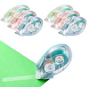 6 Pack Double Sided Tape Roll for Scrapbooking Supplies Permanent Double Sided Tape for Crafts Gift Wrapping Scrapbooking Glue Tape Roller Dispenser Runner(0.3Inch×20Ft)