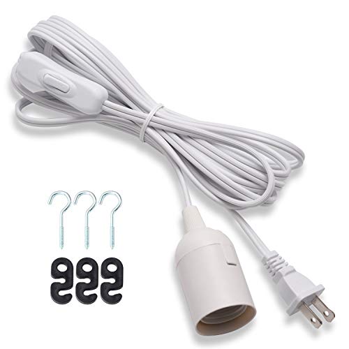 JACKYLED Extension Hanging Lantern Cord Cable 15Ft UL 360W with E26 E27 Socket