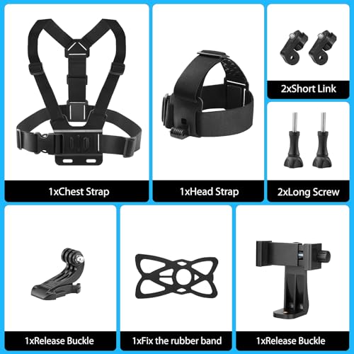 GEEKAM 9-in-1 Chest & Head Mount Kit for GoPro, iPhone, DJI - Image 8