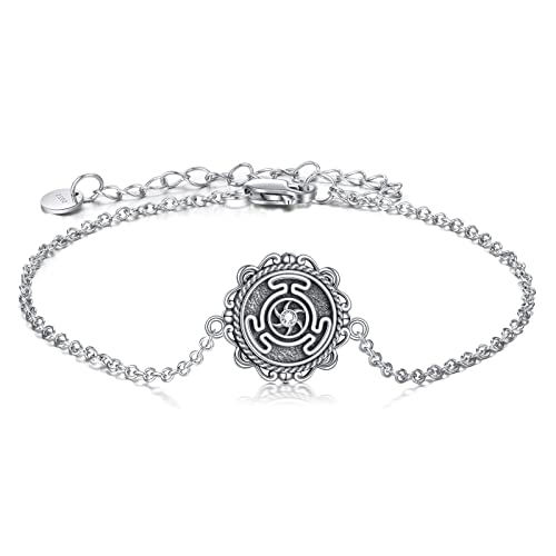 Image of CRMAD Moonstone Moon /star /daisy /turquoise /rose flower /cat /Hecate /airplane /pearl /Chakra /rose pearl /butterfly /wave /starfish Anklet for Women Sterling Silver Anklet Irish Jewelry