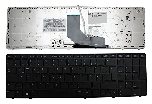 Clavier pour HP EliteBook 8560p Allemand Noir Idéal pour le Télétravail