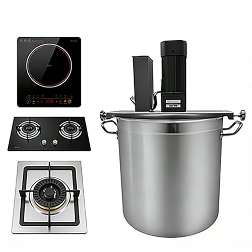 Máquina for freír condimentos en olla caliente calentada a gas, equipo de cocción de salsa de alta capacidad con raspador de mezcla de 4 cuchillas, ideal for sopa, salsa de chile, bebidas, mermelada