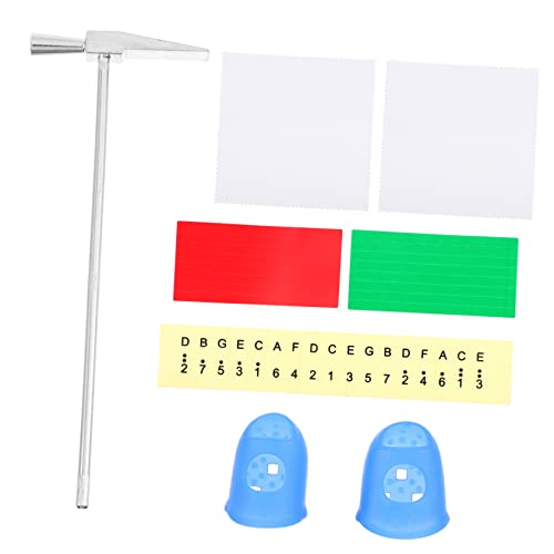 VANZACK 1 Set Thumb Piano Accessory Kit with Cleaning Cloth Scale Stickers Tuning Hammer and Thumb Sleeves for Beginners and Easy Practice