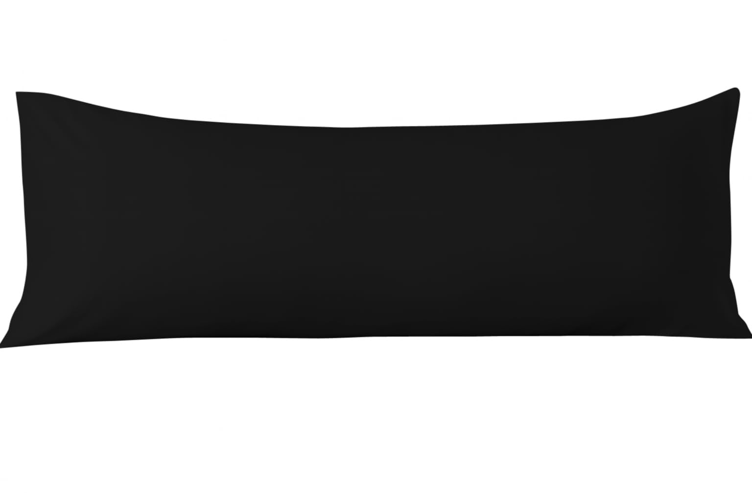 Comfort Beddings Body Pillowcase, 100% Organic Cotton 600 Thread Count Sateen, Soft Cooling Black, 1-Pack, Hidden Zipper Closure, Hotel Quality, Fade