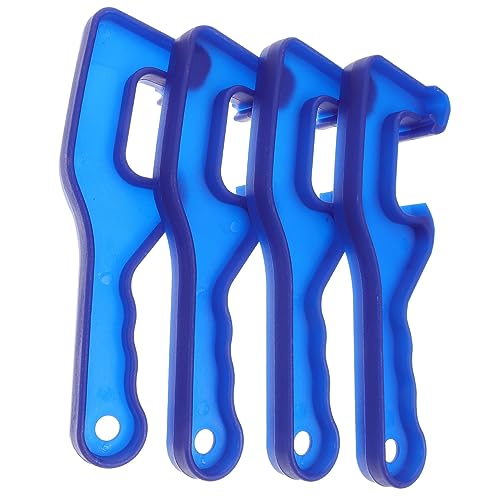 PEPLAYTAL 4 piezas Abridor de Cubos Plástico Azul Herramienta Llave para Tapas de Cubeta Mango Antideslizante Ergonómico para Productos Químicos y Alimentos Fácil Apertura y Almacenamiento