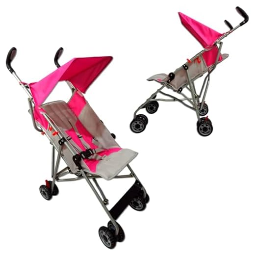 Carrinho de Bebê Passeio Tipo Guarda Chuva Viagem Compacto Turim - Baby Style (Rosa)