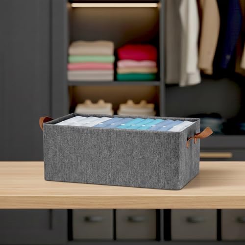 Image of PRIME PICK XL Oxford Cloth Organizer jeans, t-shirts, sweaters, socks, towels, and daily essentials neatly in wardrobes, shelves, or closets in bedrooms and living spaces. (Pack of 3)