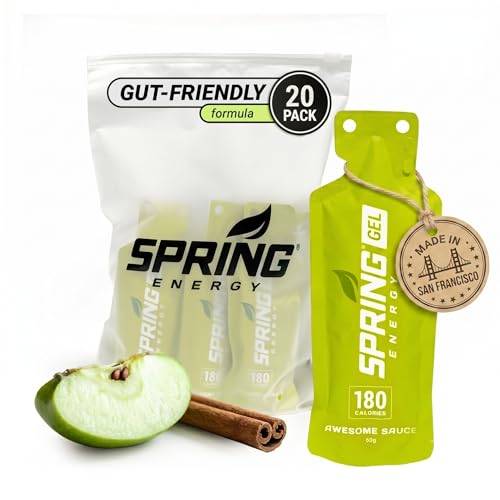 Spring Energy - Awesome Sauce - Cinnamon Apple Pie Gel (Vegan) 180 Kcal - 20 Pack (20 Pack, Awesome Sauce)