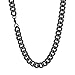 Produktbild Richsteel damen frauen schwarze Kette kubanische kette 12mm breit Panzerkette Halskette Hip pop Freundschaftskette Partnerkette für Ehepaar